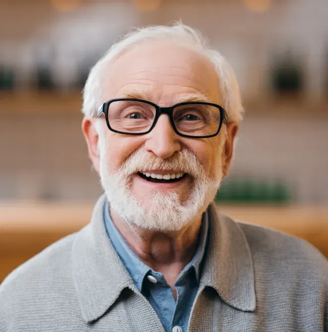 Dental implant patient smiling