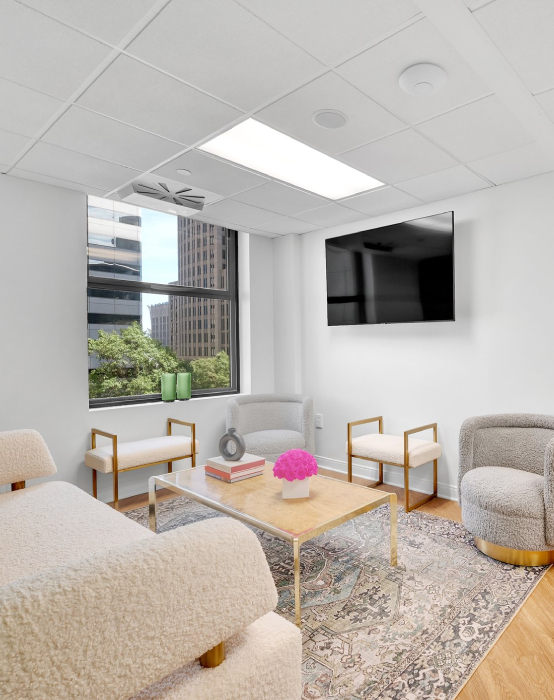 Reception desk and lobby area at Dentistry of Uptown Charlotte